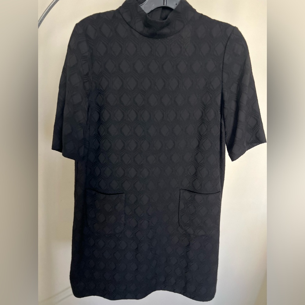 Ba&sh mini black dress with open back, babydoll style with pockets